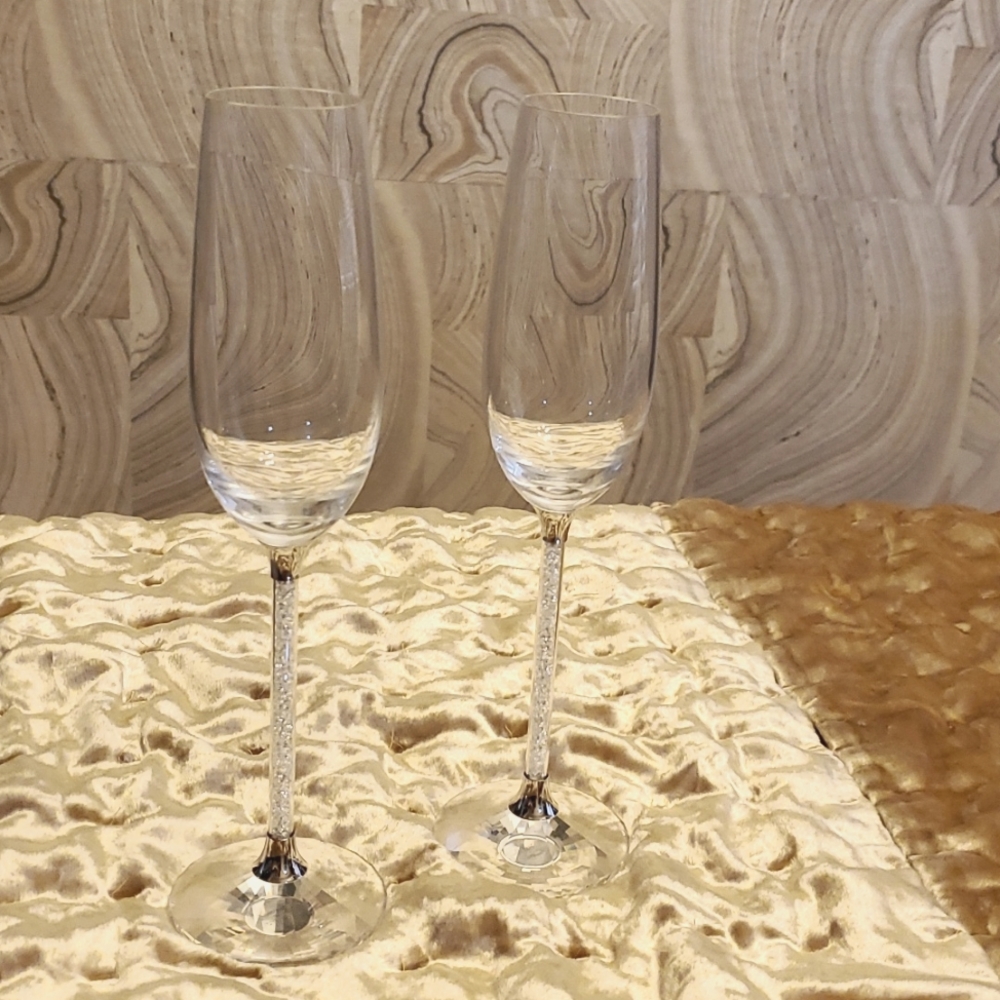 Swarovski Crystalline Toasting Flutes Pair